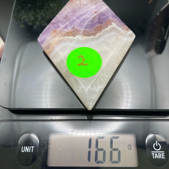 Amethyst and Mexican Lace Agate Diamond including stand holder - Picture 5 of 6